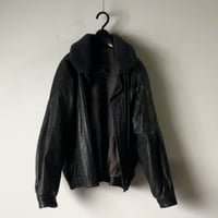 BURBERRYS バーバリーズ  80s～90s ヴィンテージレザージャケット 旧タグ ボアブルゾン 黒 革ジャン ブルゾン  ジャンパー 本革 オールレザー ブラック 古着 中古良品