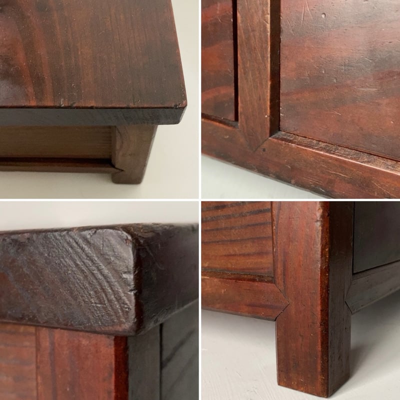 欅一枚天板 古い飾り台 2杯引出し 幅48cm小さめサイズ 置き台 花台