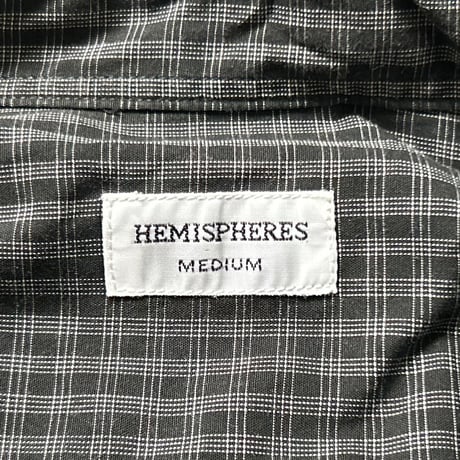 HEMISPHERES エミスフェール  80s90sヴィンテージ ボタンダウンシャツ ブラック/グレーのマルチプルチェック フレンチアイビー フレンチトラッド mensM 良品