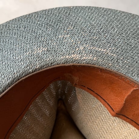 Colombia panamahat ヴィンテージ パナマハット ユニセックス 頭周約55.5cm 水色 ブルーグレー 編み帽子 中折れ帽 麦わら帽子