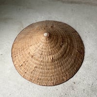 古い菅笠 すげ笠 田植え傘 日除笠 農作業 野良傘 案山子 つの笠 時代傘 傘地蔵