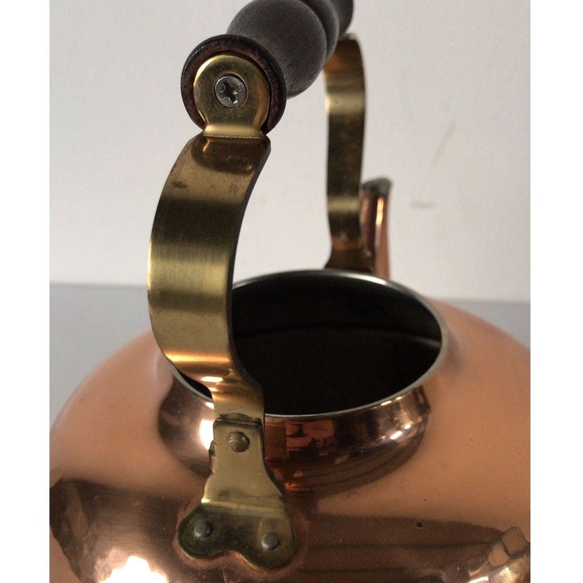 純銅ケトル ヴィンテージコッパー100 レトロ銅やかん 木製ハンドル