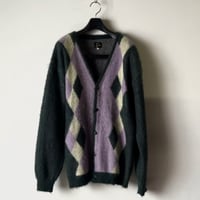 NEEDLES ニードルズ モヘアカーディガン ダイヤモンド ビリジアン/ピンク/クリームイエロー　size L メンズ  NEPENTHES ネペンテス 中古美品