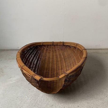 片口ざる 横幅42cm  箕ざる 片口かご 箕かご 竹工芸 工芸品  伝統工芸  野菜カゴ 米研ぎザル  天然素材 竹ざる 美品