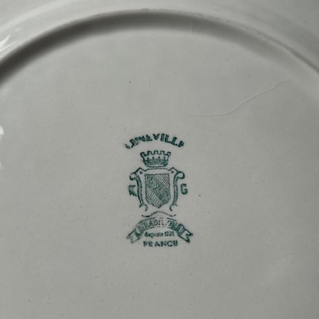 A　Luneville リュネヴィル  波リム 単色 ホワイト フランスアンティーク 1920年代-1950年代頃　キズなし完品範疇