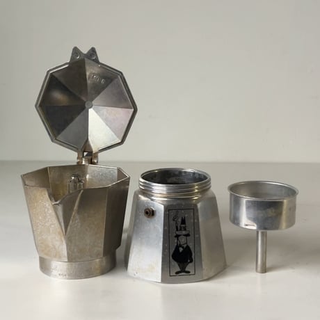 BIALETTI ビアレッティ モカエキスプレス 3カップ 直火式 コーヒーメーカー エスプレッソメーカー マキネッタ 永久定番 1977年製 ヴィンテージ クルジナッロ工場製 下段マーク 中古良品