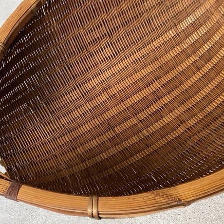 片口ざる 横幅42cm  箕ざる 片口かご 箕かご 竹工芸 工芸品  伝統工芸  野菜カゴ 米研ぎザル  天然素材 竹ざる 美品