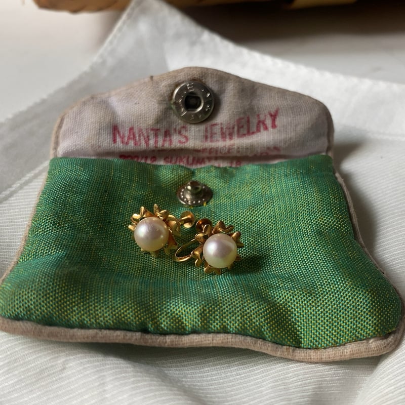 ヴィンテージジュエリー 天然アコヤパール 6mm玉 K18 彫金リング11.5号 ヴィンテージジュエリー 天然アコヤパール 6mm玉 K18 彫金リング