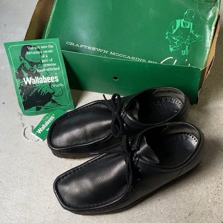Clarks クラークス   90s オールドクラークス アイルランド製  Wallabees ワラビー ブラック カーフ 付属品有り美品範疇