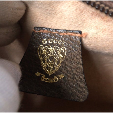 GUCCI グッチ オールドグッチ GGプラス コーティングキャンバス ポシェット ミニショルダー バッグ ブラウン ヴィンテージ 中古美品