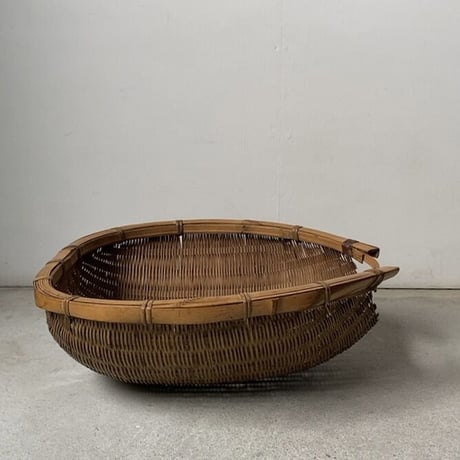 片口ざる 横幅42cm  箕ざる 片口かご 箕かご 竹工芸 工芸品  伝統工芸  野菜カゴ 米研ぎザル  天然素材 竹ざる 美品