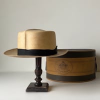 SAKAMOTO HATTER  坂本高級紳士帽子専門店  ヴィンテージ パナマハット レディース 頭周約55cm 編み帽子 昭和期 保存箱有