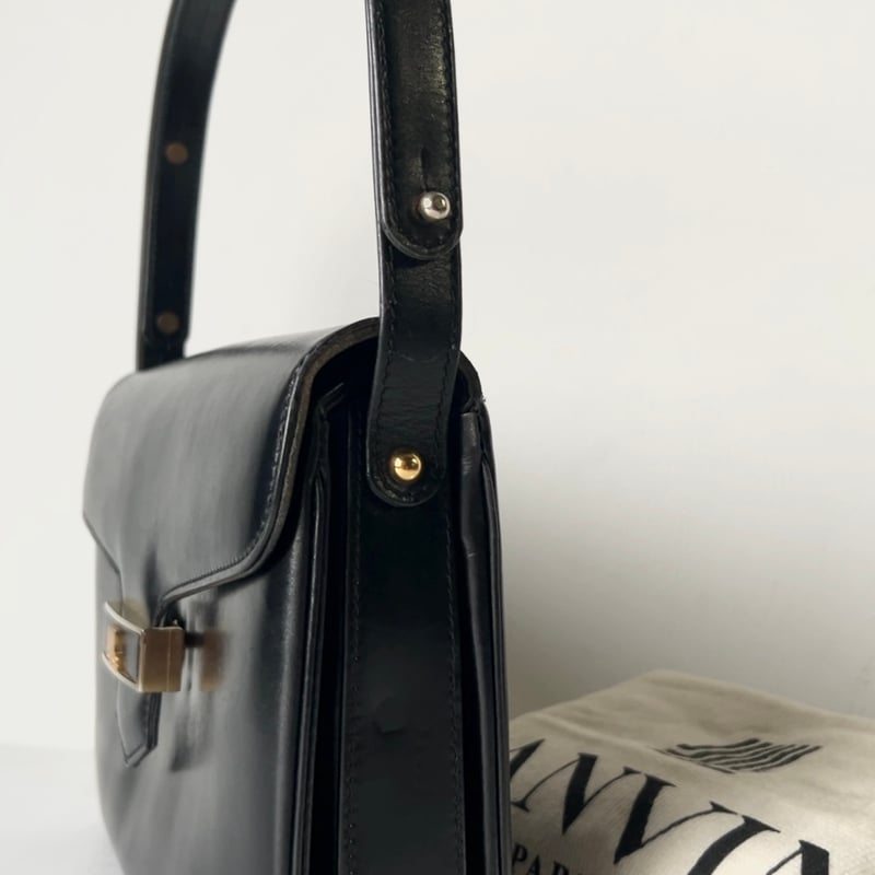 ランバン ☆ ヴィンテージ PVC レザー ロゴ ショルダーバッグ 仏製 80s VINTAGE LANVIN レザー 2wayショルダーバッグ/ハンドバッグ フラン