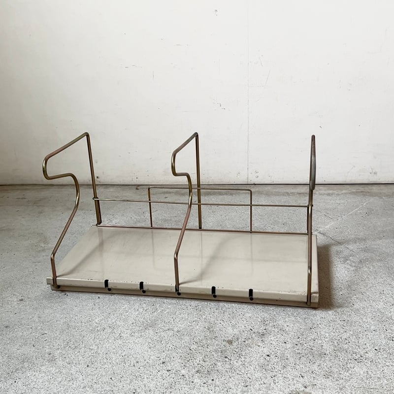 70s ヴィンテージ スチールブックスタンド 可動式卓上本立て