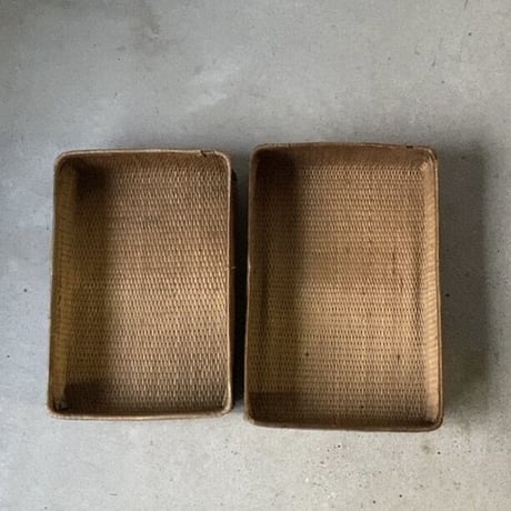 小さめ柳行李 35cm 古い文庫行李 飯行李 平箱 小箱 ヴィンテージクラフト 昭和初期