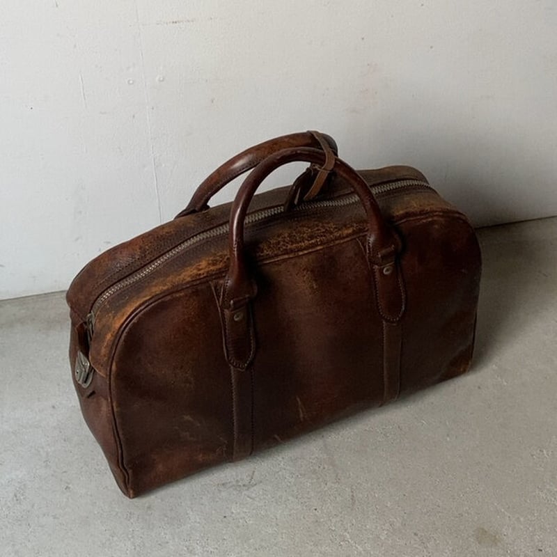 1960sヴィンテージレザーバッグ レザーボストン 古い革鞄 アンティーク 