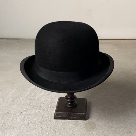 GLYN&Co.  LONDON  イギリス製 ヴィンテージ ボーラーハット ダービーハット ブラック size実寸57cm 山高帽