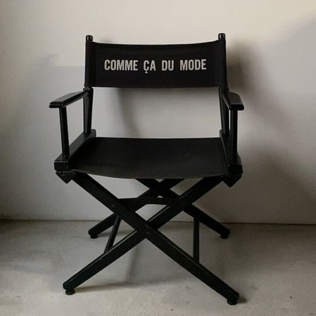 COMME CA DU MODE コムサデモード　80s オールドコムサ ディレクターズチェア キャンバス ＋木  折りたたみ椅子 ブラック/ホワイト  ヴィンテージチェア