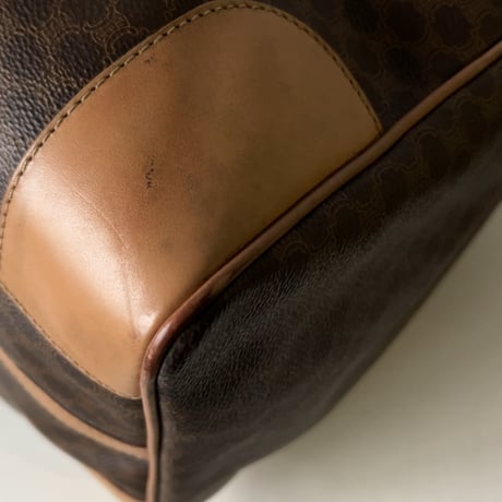 CELINE オールドセリーヌ トリオンフ(マカダム) 総柄  ボストンバッグ ゴールド金具 カデナ+鍵付き ヴィンテージセリーヌ 中古美品