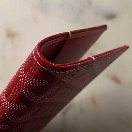 GOYARD ゴヤール  手帳カバー ルージュ 赤 ボルドー CAMBONPMLTY02   15 ×9.5cm 中古美品
