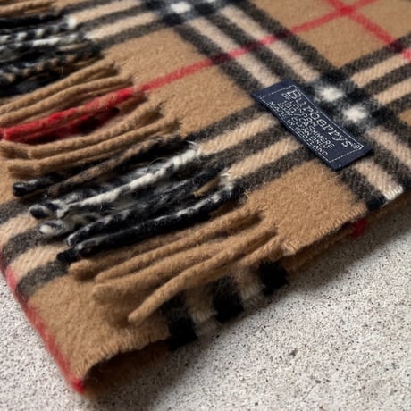 BURBERRYS バーバリーズ  cashmere100% カシミヤ マフラー ベージュノバチェック　70s～80s イギリスヴィンテージ made in Scotland 古着 中古品