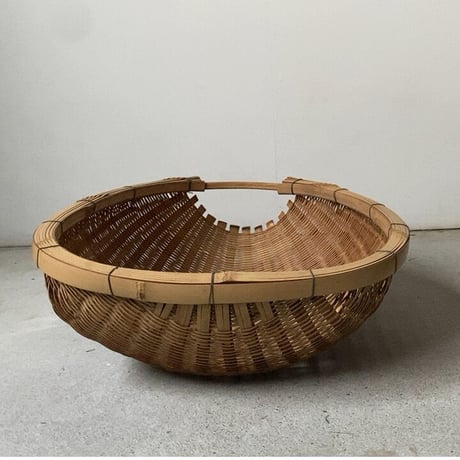 片口ざる 横幅41cm  箕ざる 片口かご 箕かご 竹工芸 工芸品  伝統工芸  野菜カゴ 米研ぎザル  天然素材 竹ざる 美品