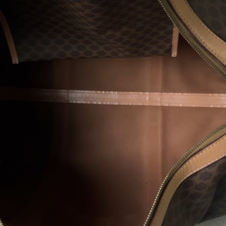 CELINE オールドセリーヌ トリオンフ(マカダム) 総柄  ボストンバッグ ゴールド金具 カデナ+鍵付き ヴィンテージセリーヌ 中古美品