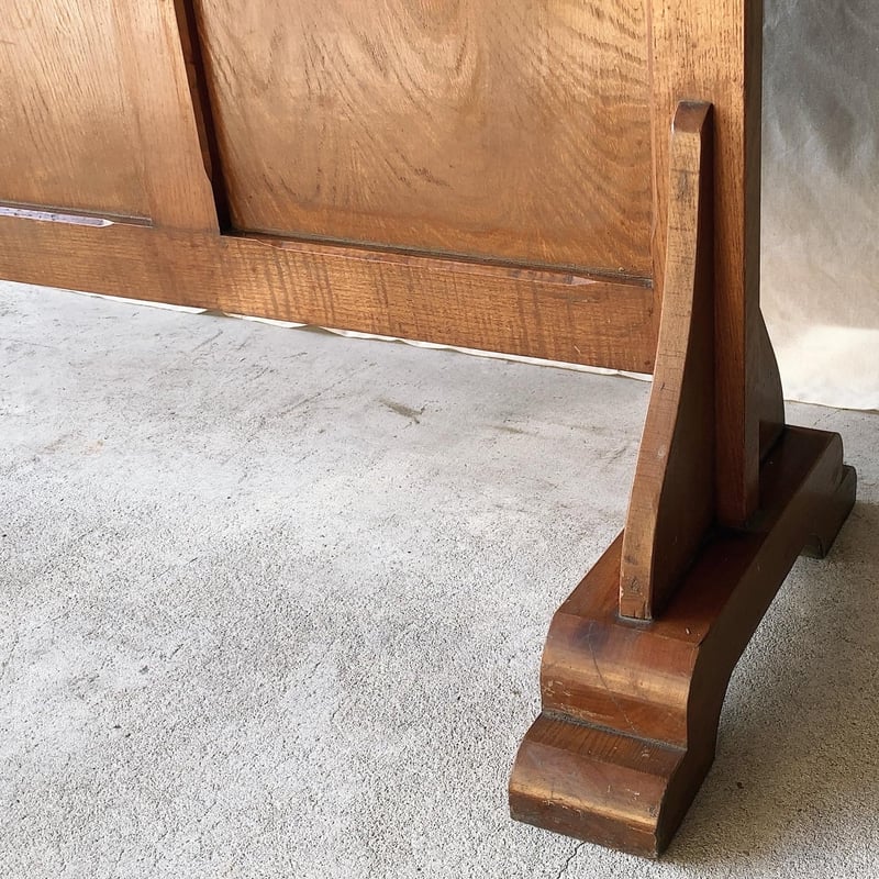 アンティーク 木製 病院の衝立 モールガラス 目隠し 仕切板