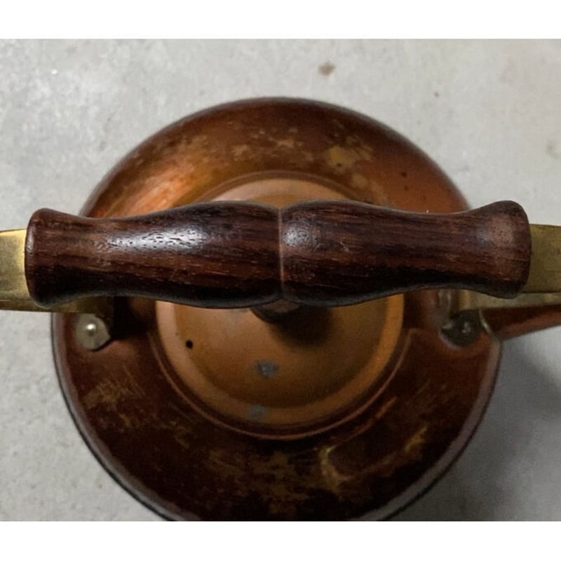 ヴィンテージ純銅ケトル copper100 コッパー100 銅やかん 木製無垢持ち