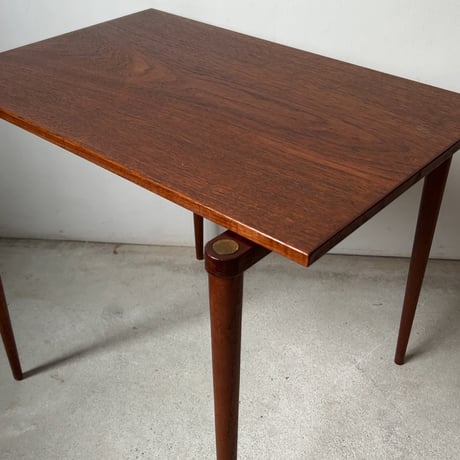 Yamaguchi 山口木材工芸　サイドテーブル コーヒーテーブル ミニテーブル 1970s ジャパンヴィンテージ  木製無垢/真鍮  美品