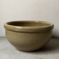 古い特大こね鉢39.5cm 民藝鉢  昭和期 古甕 大瓶 メダカ鉢 睡蓮鉢 ガーデニング ビオトープ ハス 水栽培  黄瀬戸 焼物  完品
