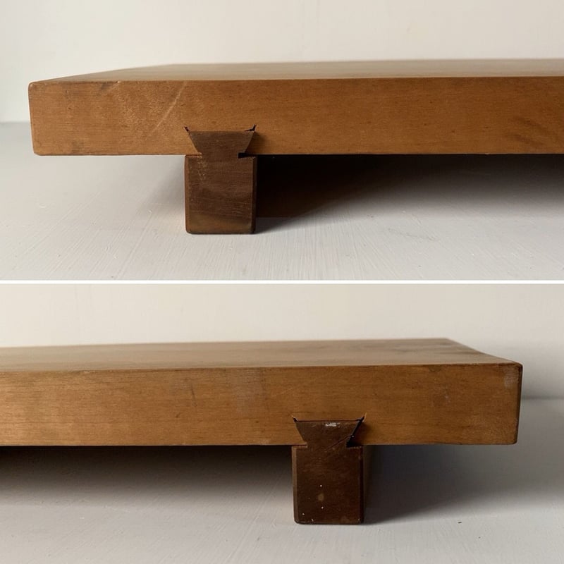 足付きまな板 高級無垢材一枚板 鎌ほぞ継加工 古いまな板 木工