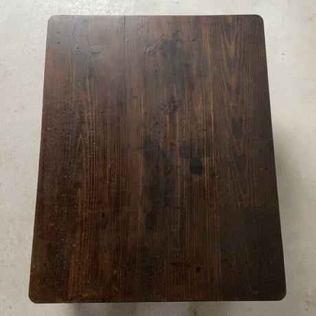 昭和期 濃茶の文机  1杯引出し 杉材三枚天板  真鍮摘み 木製ヴィンテージローテーブル ちゃぶ台 座卓  メンテナンス済