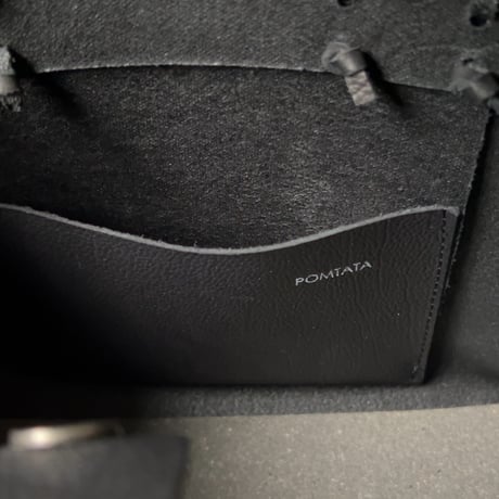 POMTATA ポンタタ  SAKU TOTE 'S  2WAYトートバッグ レザー シボ革 上質レザー ブラック ミニトート クロスショルダー 日本製 中古極美品