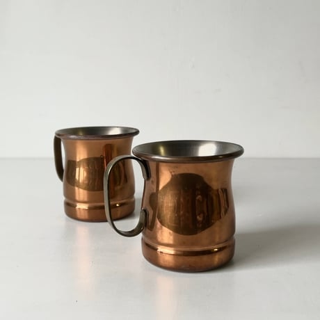 COPPER100 HOMEWARE コッパー100ホームウェア 新光金属  純銅マグカップ2個セット 340ml  S-588  ビアマグ 銅マグ コップ  中古品