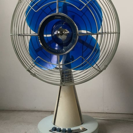 Toshiba 東芝  東京芝浦電気  ヴィンテージ扇風機 ランプ付き 一体型ライト 近未来デザイン 1960s タワー型ランプ レトロ家電 希少 幻の逸品 稼働品 良品　B(ライトブルー)