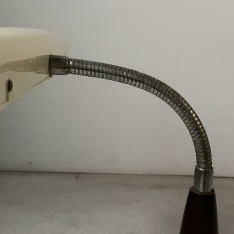 National 70s オールドナショナル デスクランプ 手元灯 木製支柱+スチール台座+プラシェード ヴィンテージランプ レトロ家電 ウッドモダン 完品範疇