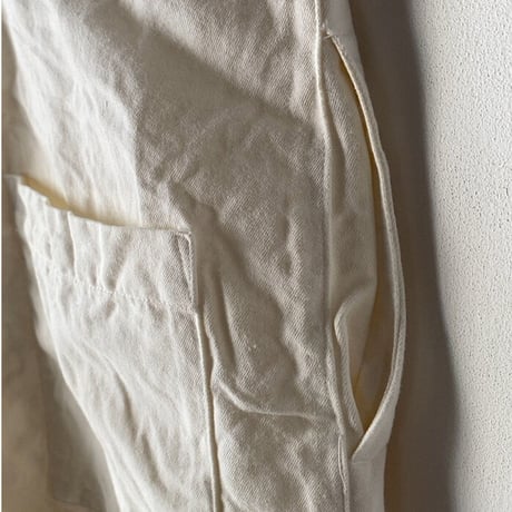 Gauze ガーゼ  コットンリネンサロペットパンツ ホワイト オーバーオール 農夫パンツ 中古美品