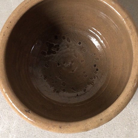 古いこね鉢　小さめメダカ鉢 睡蓮鉢  幅約27cm   アンティークポット　黄瀬戸 古瀬戸 民藝 古民藝