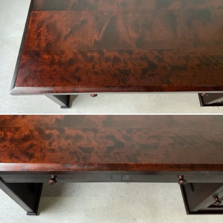 北海道民芸家具  樺材無垢  引出し文机  幅約95cm 座卓 ローデスク ローテーブル ミニテーブル 小机 日本製 民藝家具 HM420