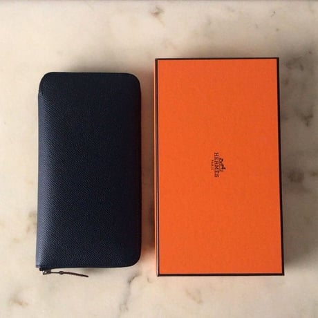 HERMES  エルメス  アザップ シルクインクラシック  ラウンドファスナー ブルーインディゴ  D刻印2019年製