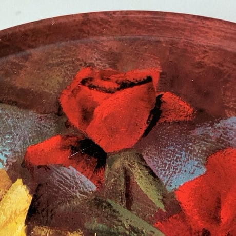 WorcesterWare ウースターウェア　イギリス製 薔薇柄トレー  ヴィンテージ スチール 丸盆  絵画  made in greatbritain