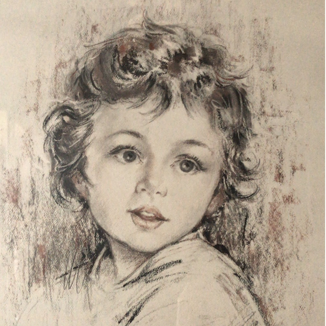 パステル画 少女の絵画 68a2eba636d38310ed3f93de474865