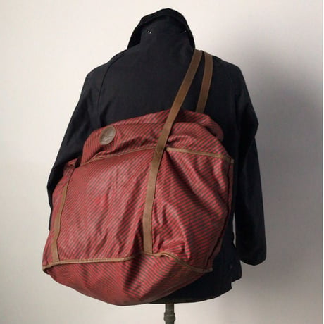 GUCCI オールドグッチ リゲイトライン (ストライプ柄)  ショッピングバッグ メッセンジャー仕様可 ヴィンテージ 80s 希少ライン