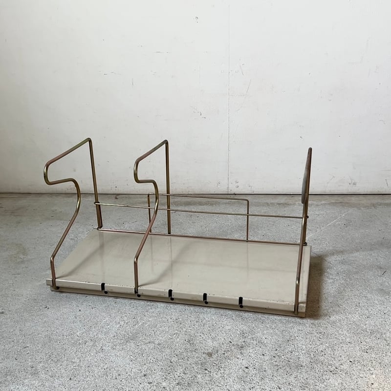 70s ヴィンテージ スチールブックスタンド 可動式卓上本立て