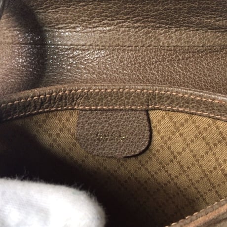 GUCCI グッチ オールドグッチ  サドル型  レザー /スエード ウエストポーチ グレージュ/ベージュ ヴィンテージ 中古美品