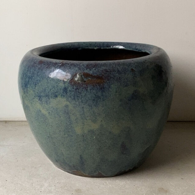 海鼠釉耳付き縦長火鉢 【傘立て、インテリア飾り、メダカ鉢、金魚鉢】 fit=scale-down,w=1200