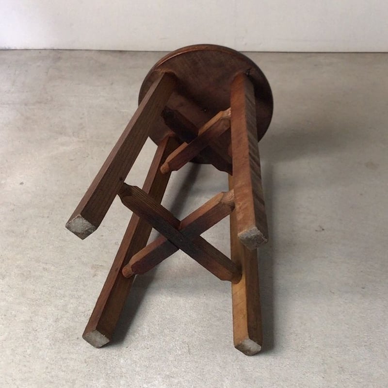 アンティーク 丸椅子 木製スツール 完品 | GobaTools
