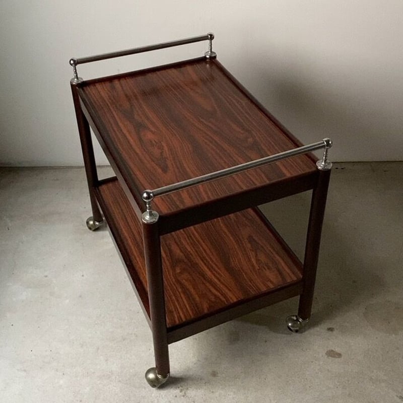 1970's　ヴィンテージ　無垢材　フレーム　ウッド　メタル　キャリー　ワゴン fit=scale-down,w=1200