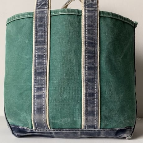 LLBean (オールド エルエルビーン) 80s デラックストート ギザタグ キャンバス  グリーン/ネイビー  ヴィンテージ ボート&トート トートバッグ 鞄  made in usa